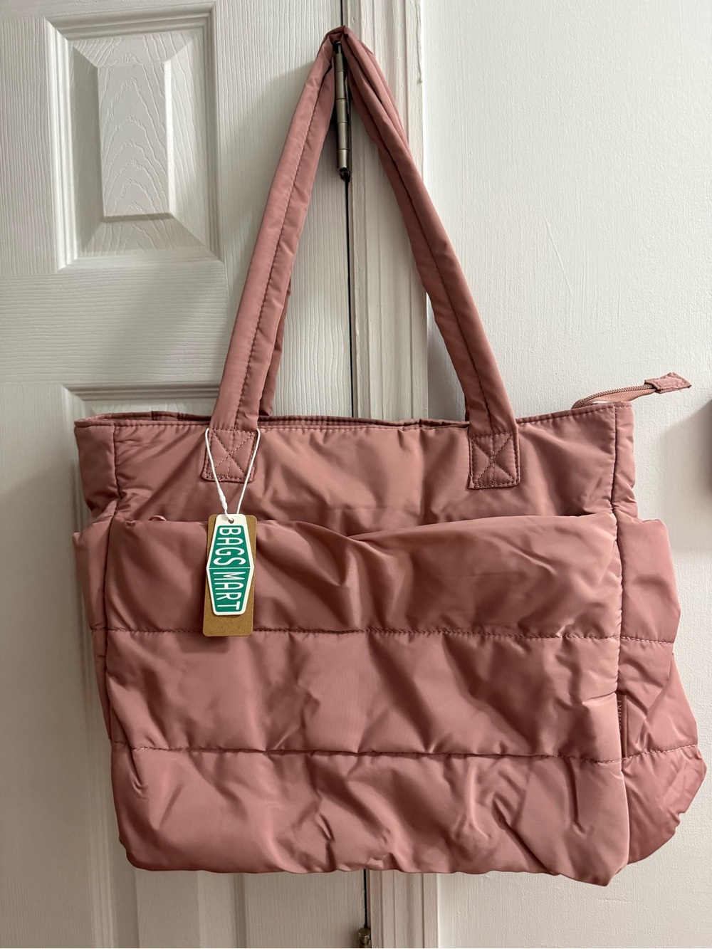 Bagsmart Quilted Tote Bag - Mauve Pink